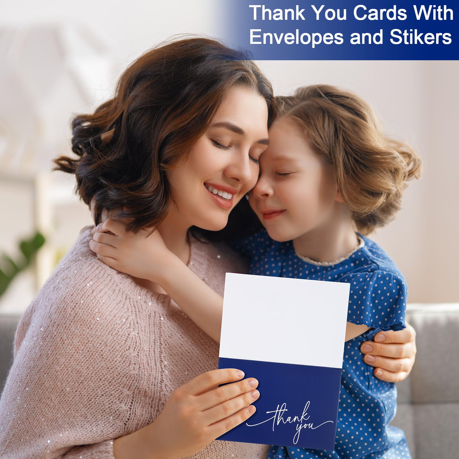 Gueevin Lot de 200 cartes de remerciement vierges avec enveloppes en kraft et autocollants - 8,9 x 12,7 cm - Cartes de remerciement élégantes - Pour mariage, affaires, remise de diplôme, bébé, fête