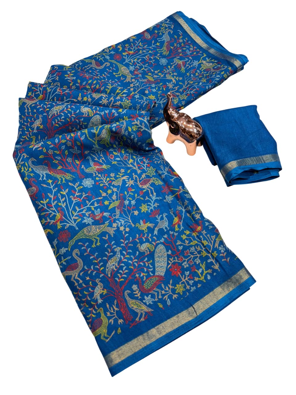 satika vastram Tussar Silk Kashmiri Print Pashmina Saree with Zari Weaving Border and Unstitched Blouse Piece-picture-37