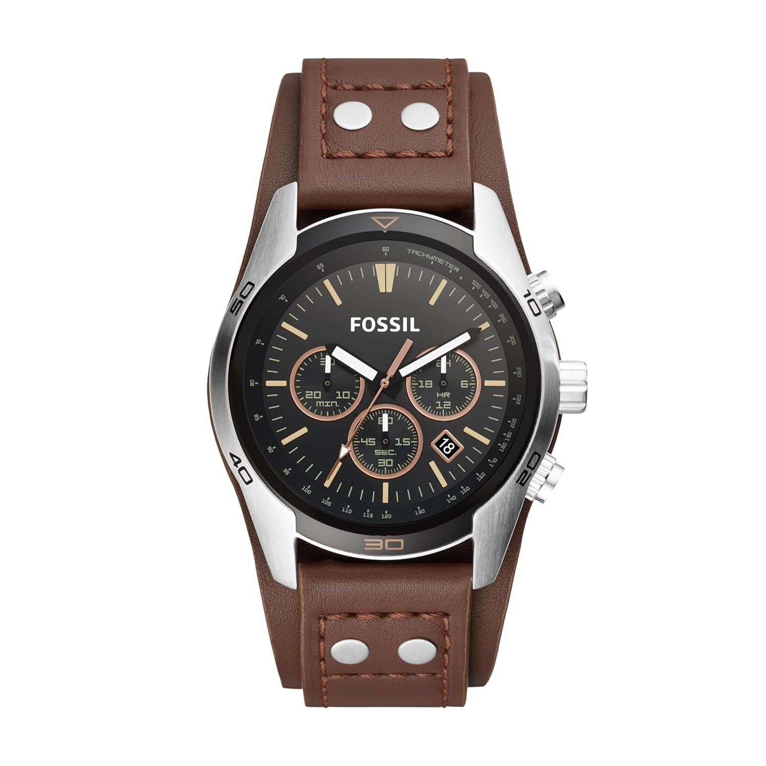 Fossil Leather Chronograph Watch