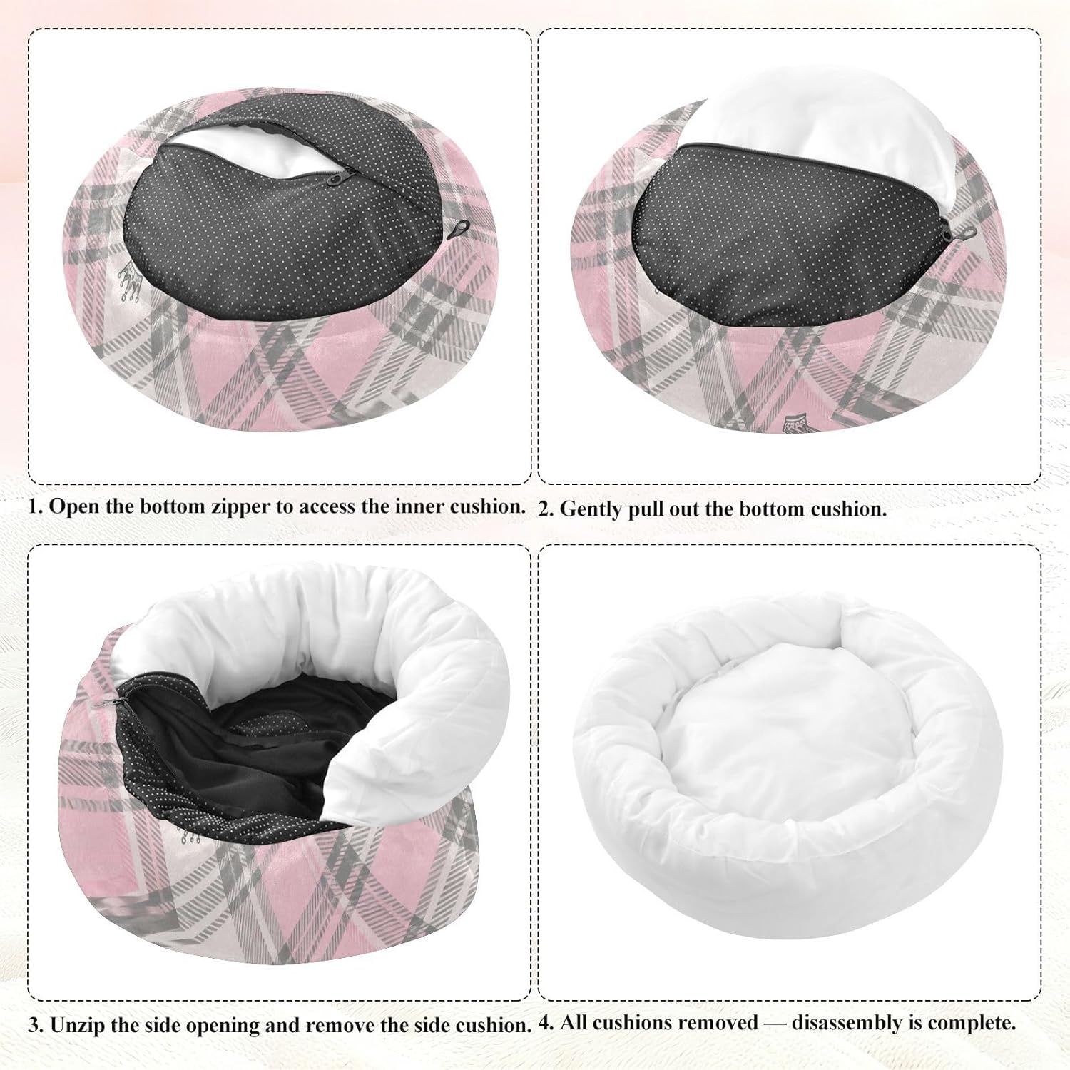 Crown Plaid Pattern Pet Dog Beds Relieve Stress fluffier Pillow Bed for Medium Size Pets Supplies