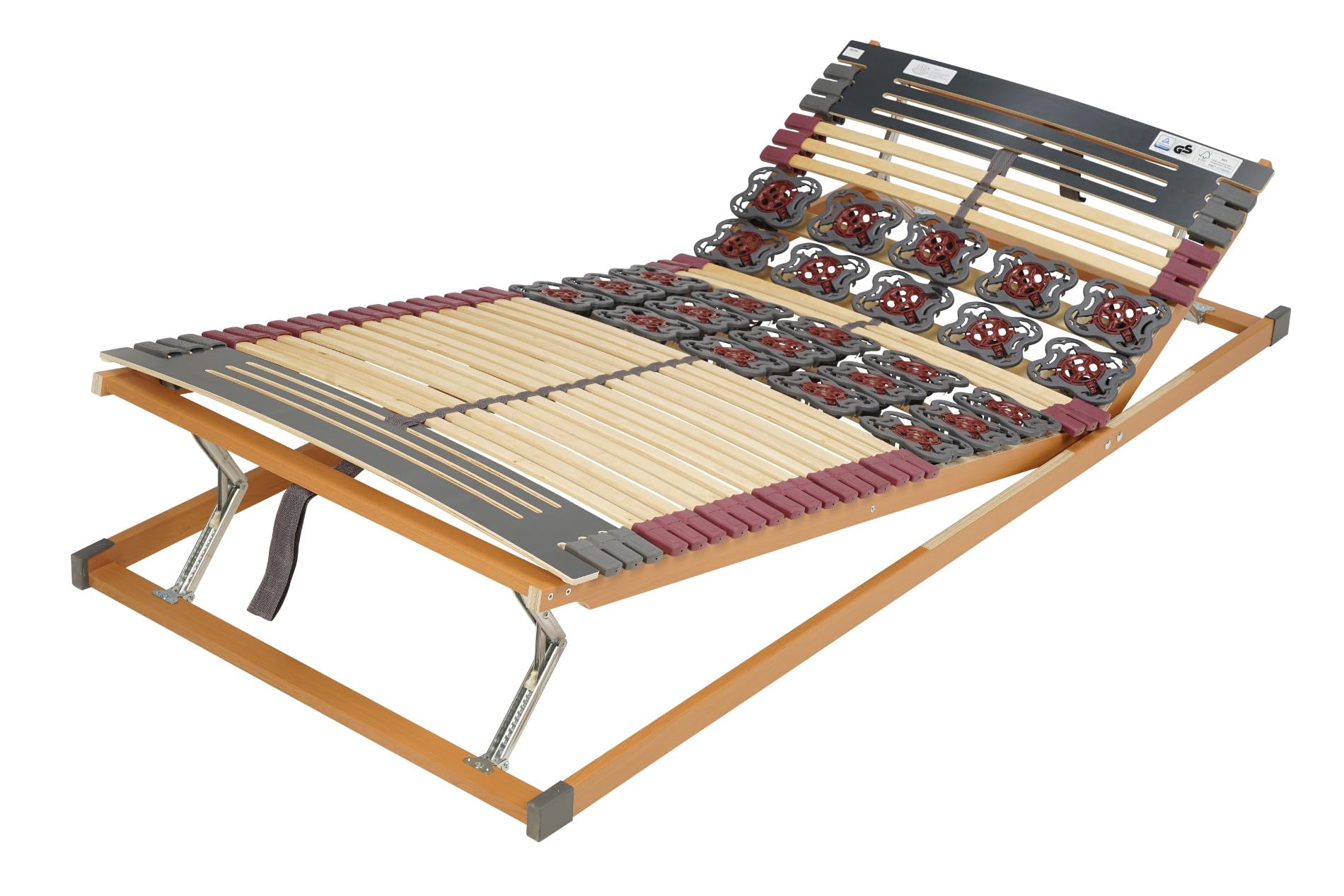 FMP | 7 Zonen Teller-Leisten Lattenrost Rhodos | Komfort | 90x210 cm | Kopf- und Fußteil verstellbar | TÜV/GS Zertifiziert | fertig montiert