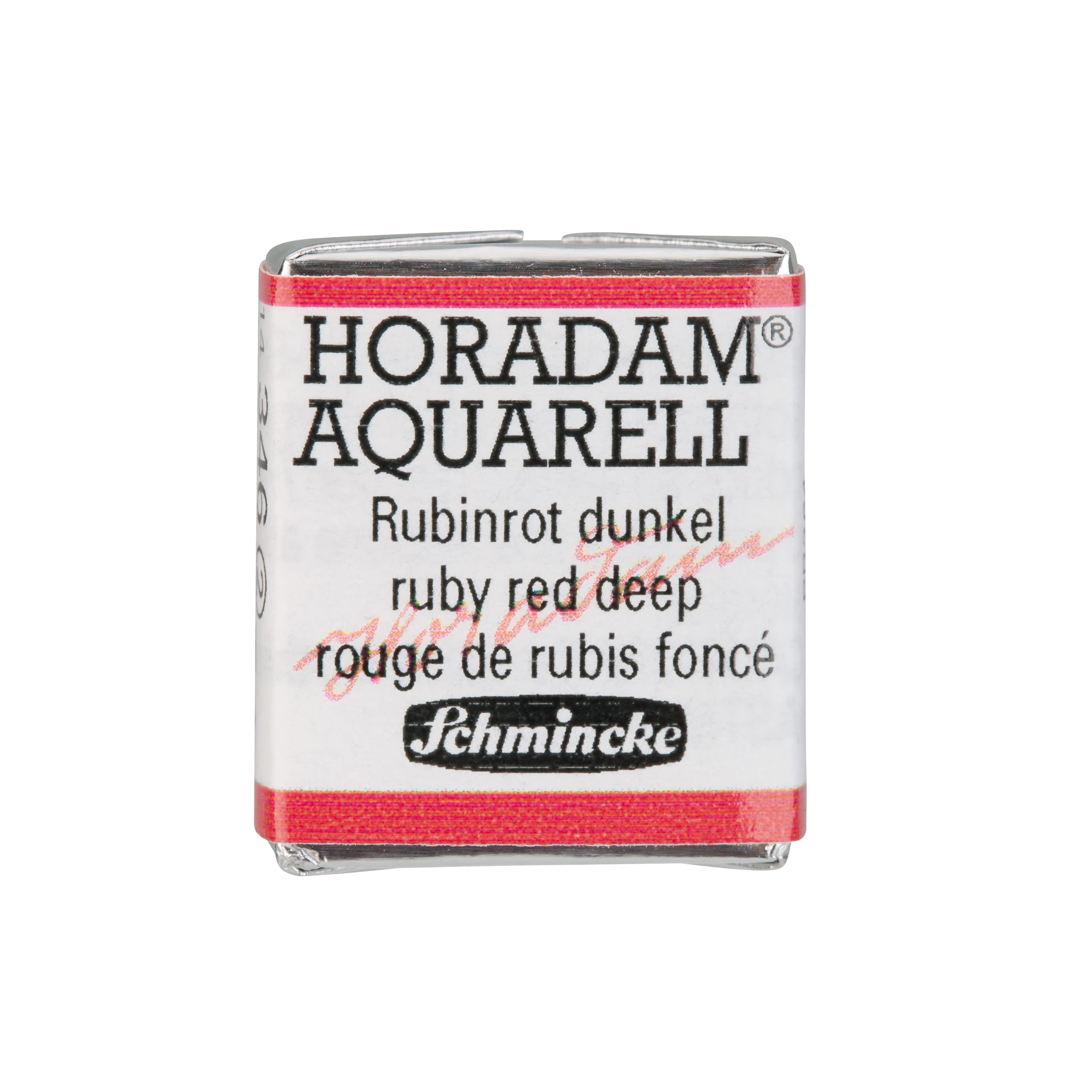 Schmincke - HORADAM® AQUARELL - finest artists' watercolour paints, 346 Ruby red deep, 14 346 044, 1/2 pan — image 1