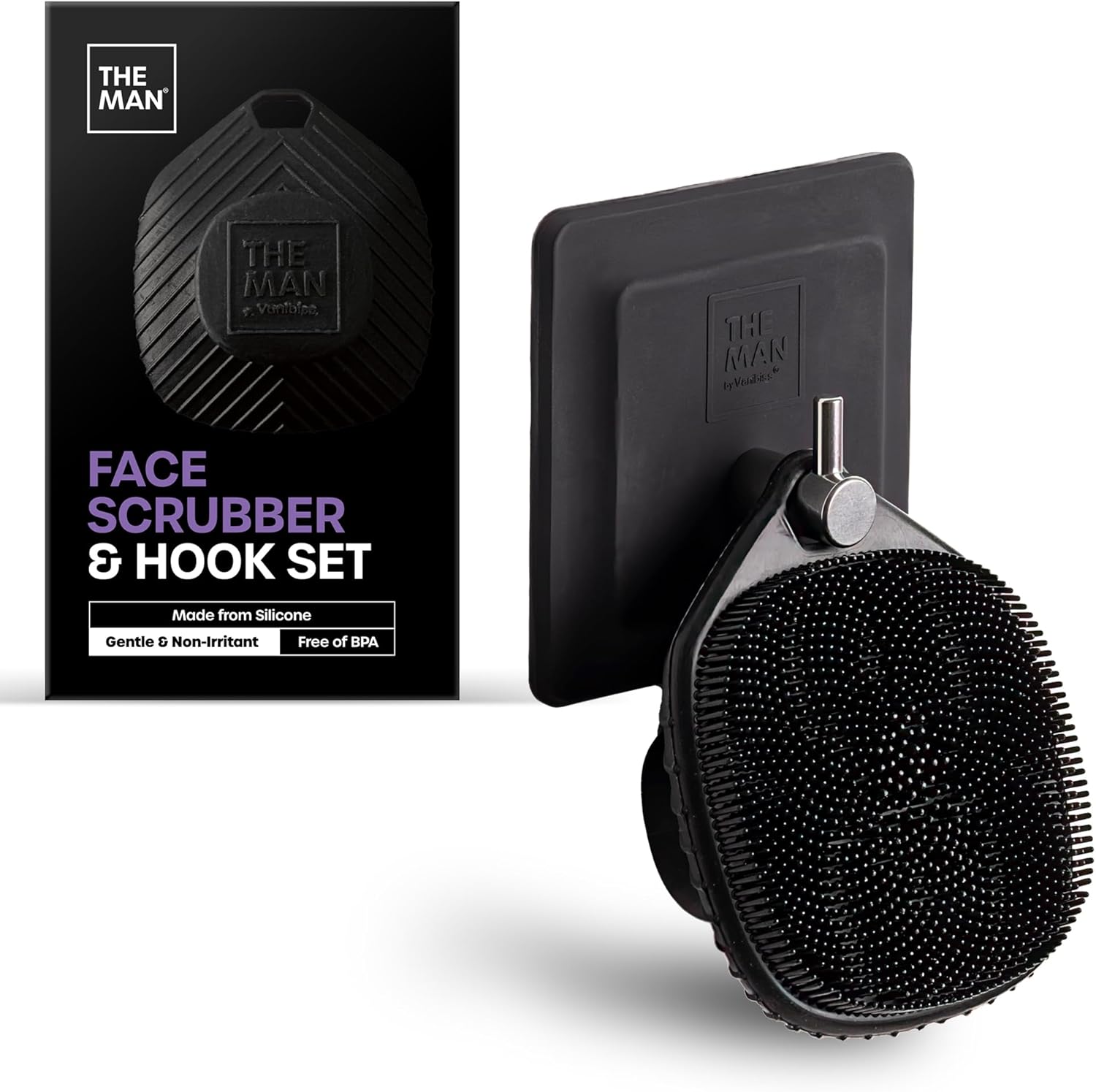 The Man Face Scrubber & Hook – Silicone Face Scrubber for Men, Gentle Exfoliating Face Massager, Flex Face Brush for Men, Removes Dead & Dry Skin, Skin Care Scrub, Shower Facial Cleansing Brush (1Set) The Man Face Scrubber & Hook – Silicone Face Scrubber for Men, Gentle Exfoliating Face Massager, Flex Face Brush for Men, Removes Dead & Dry Skin, Skin Care Scrub, Shower Facial Cleansing Brush (1Set)