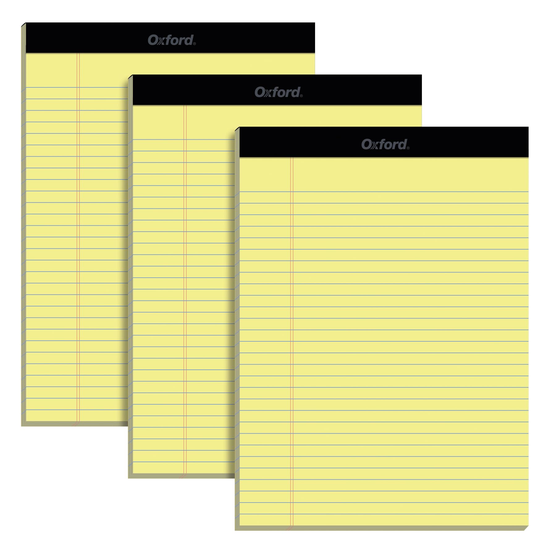 Oxford 8 5 x 11 75 Inch Legal Pads 3 Pack Wide Ruled on Both Sides Canary Yellow
