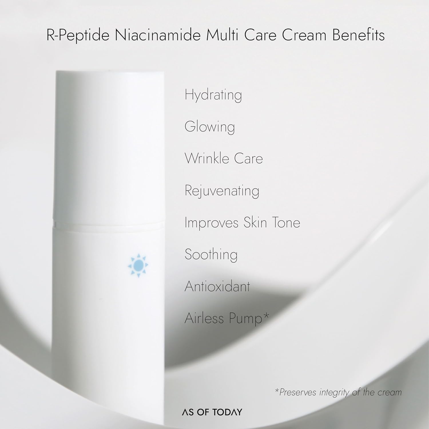 AS OF TODAY R Peptide Niacinamide Multi Care Cream | Anti-Aging Face Moisturizer with Niacinamide & Peptides | Hydrating Facial Cream for Wrinkles, Fine Lines & Uneven Tone | Clean Beauty | 1.35 fl oz - Image 3