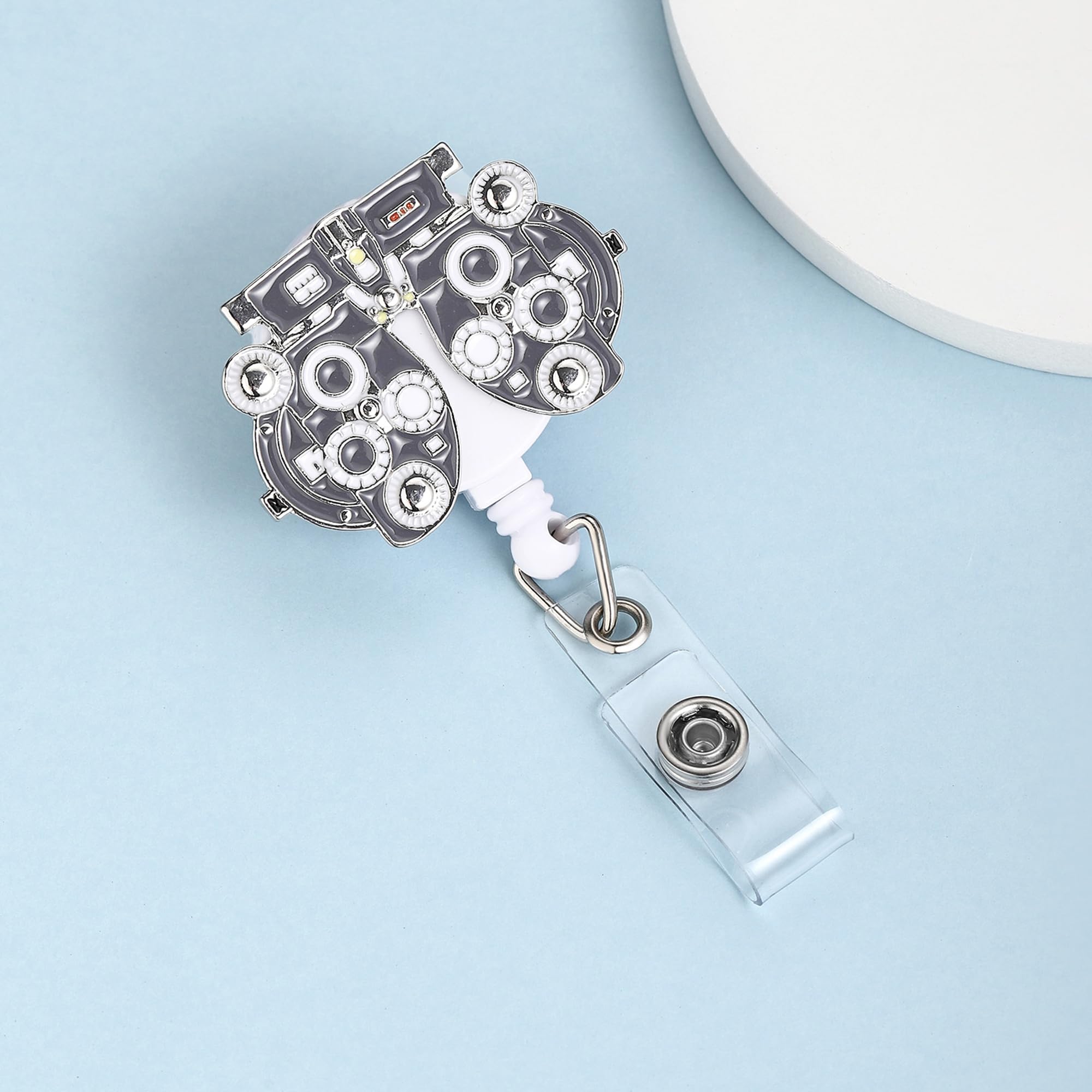Medical Optometry Badge Reel Retractable Eye Doctor Badge Holder Ophthalmology ID Badge Clip for Ophthalmologist Nurse