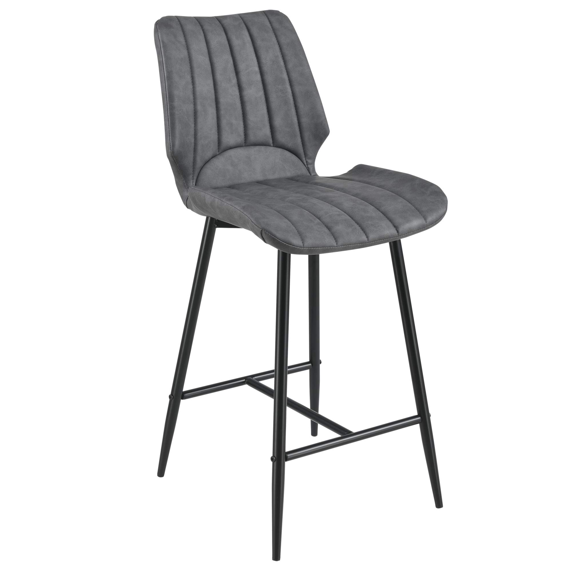 Sedia da bar antracite similpelle set 4x sgabelli altezza regolabile seggioloni