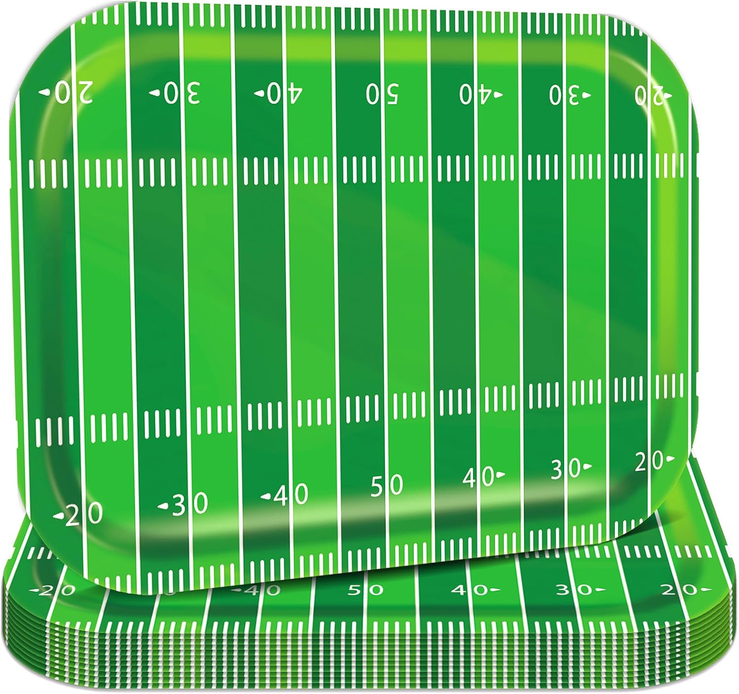 Qyeahkj 25 Counts Football Party Paper Plates 9.7" x 13.2" Large Disposable Party Decorations Supplies Heavy-Duty Serving Trays for Sports Game Day Tailgate