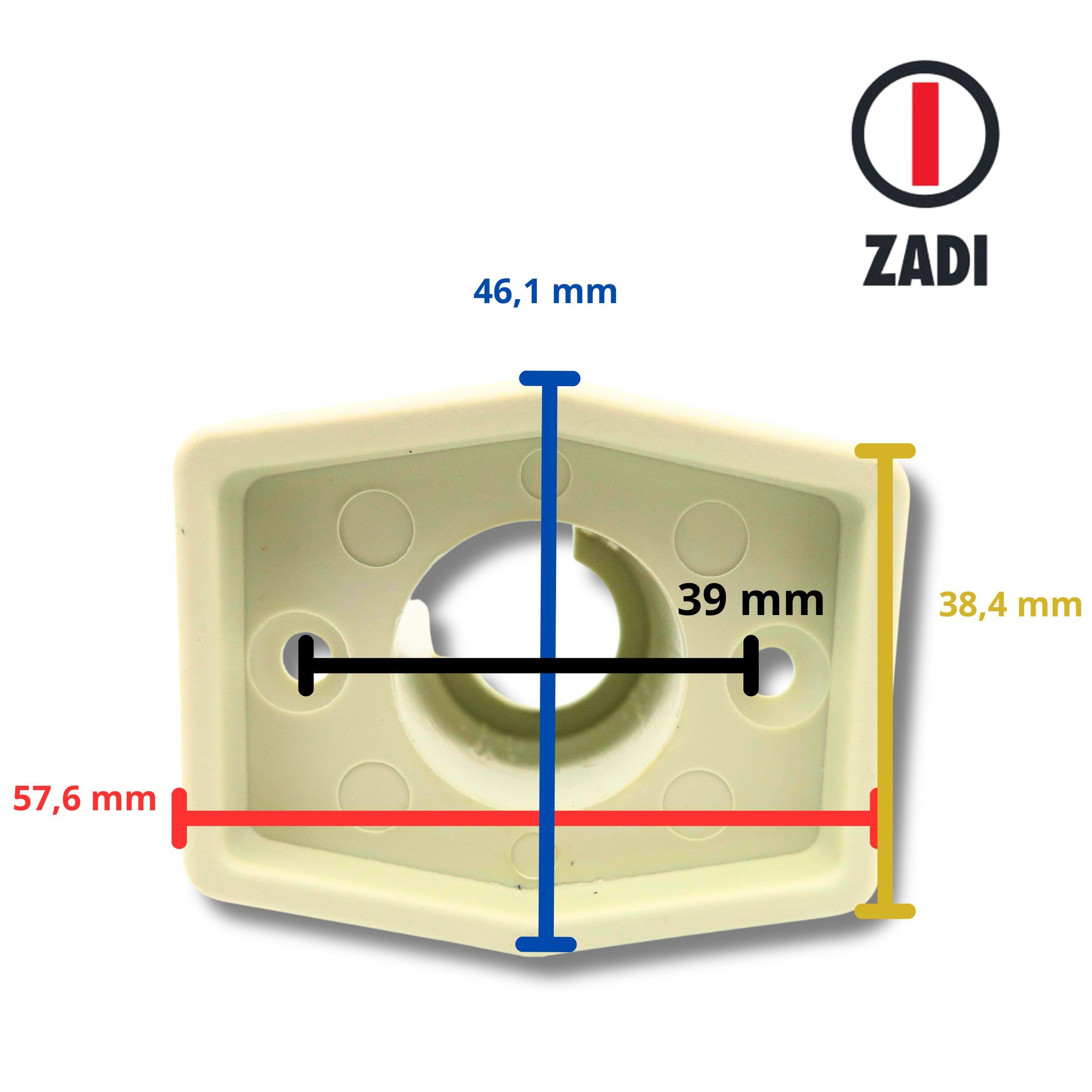Serratura Zadi per Camper, Roulotte e Portellone - Serratura a Pressione (Push) per Gavone e Sportello Gas - 45 mm Profondità di Incasso - Bianco con Cilindro Zadi e 2 Chiavi Incluse