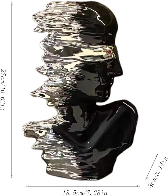 Creative Abstract Sculpture, Ceramic Art Human Character Statue, Modern Minimalist Portrait Decoration, for Office, Home, Bookshelf, Desktop, Cabinet, Entrance