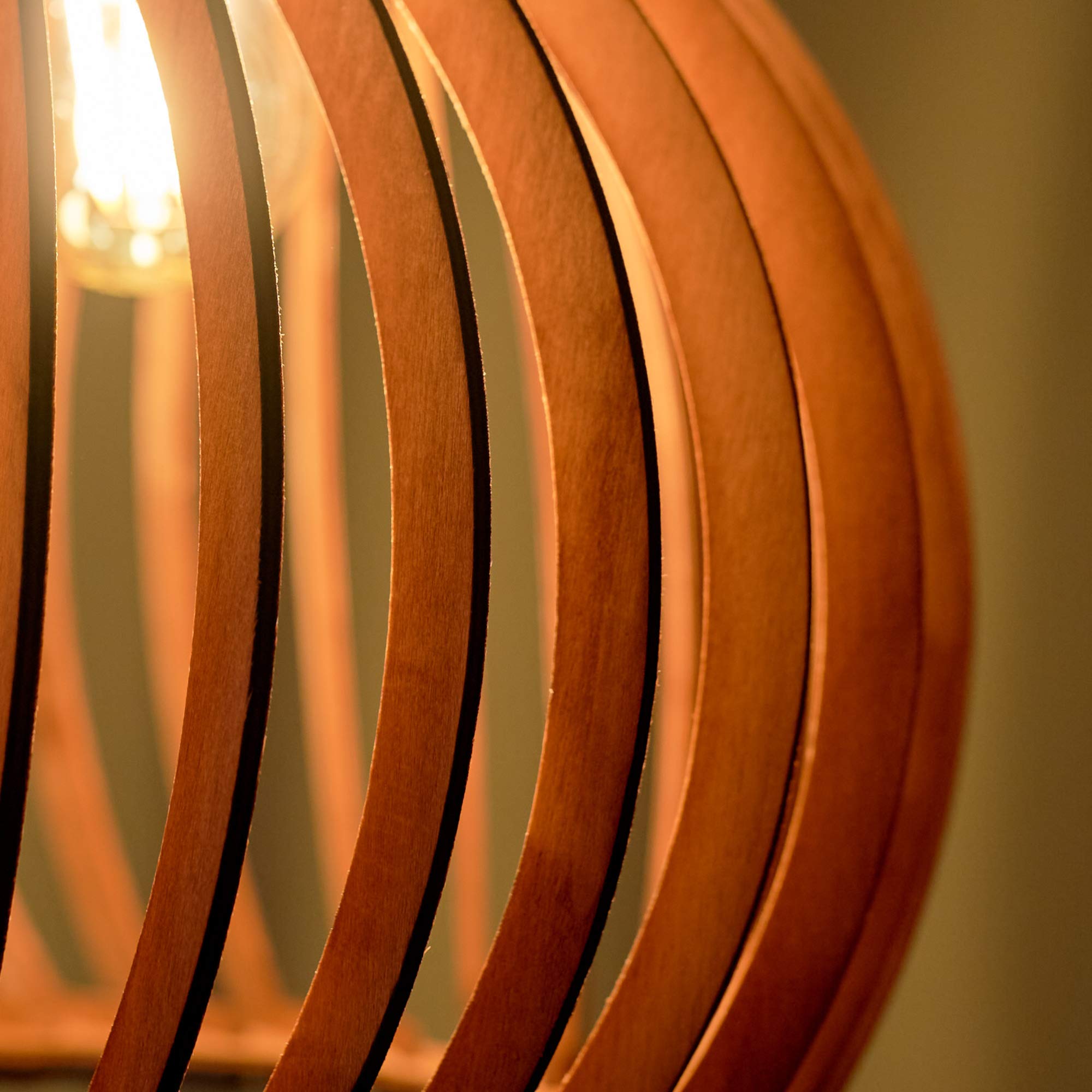 Hoyz - Hanglamp Gemaakt Van Naturel Mangohout- Gebogen Houten Spijlen Diameter 60