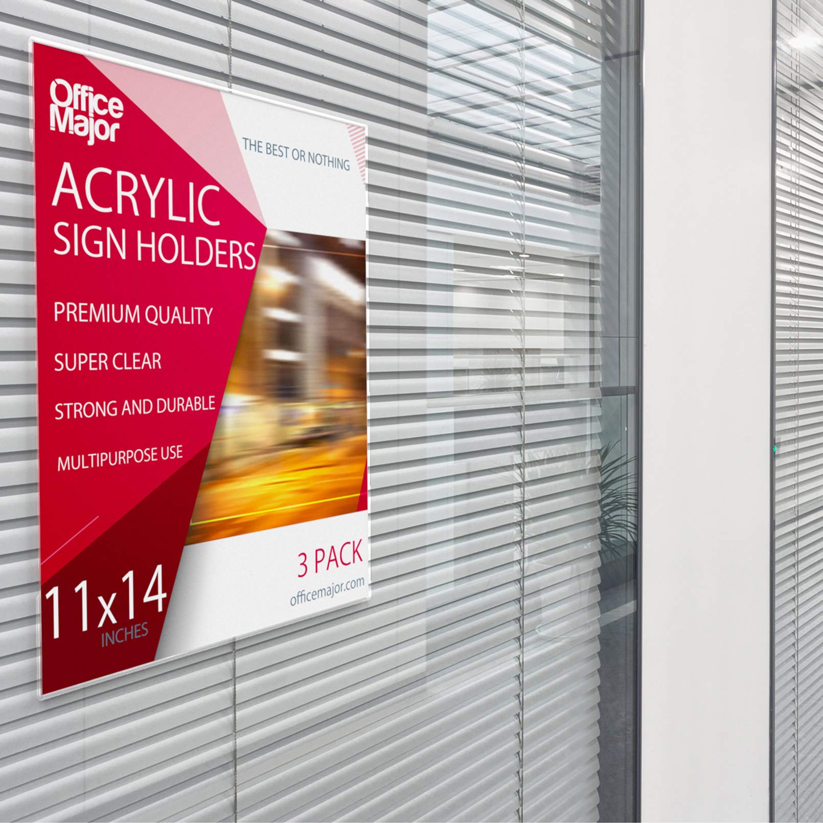 Buy OFFICE MAJOR Acrylic Sign Holder 11x14 Wall Mount Sign Holder