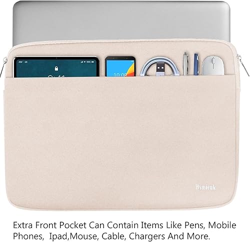 Vista 21 de Funda protectora para portátil de 14 pulgadas, a prueba de golpes, con bolsillo para accesorios, funda duradera para laptop compatible con MacBook