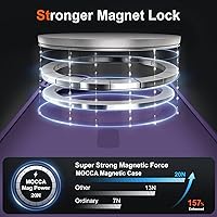 Vista 102 de MOCCA - Funda magnética resistente para iPhone XR de 6.1 pulgadas, compatible con MagSafe, funda con protección contra caídas de grado militar