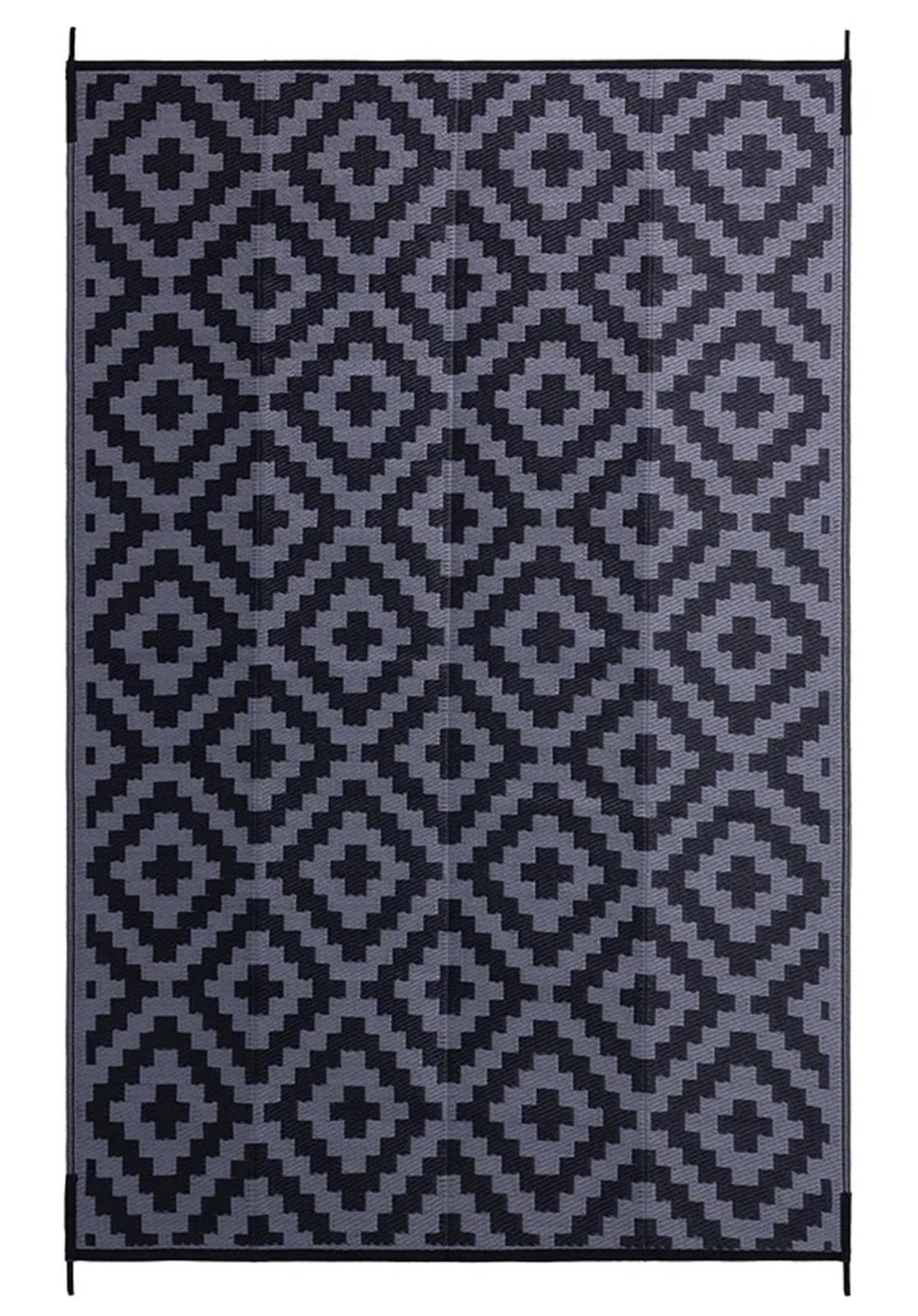 Dywan na zewnątrz, Dywaniki na taras, podwórko, piknik rodzinny, balkon, dywaniki do ogrodu, kempingu(Black Grey,6X9inch(180x270cm))