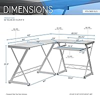 Vista 3 de Techni Mobili escritorio de vidrio en forma de L, man-made-material, Transparente