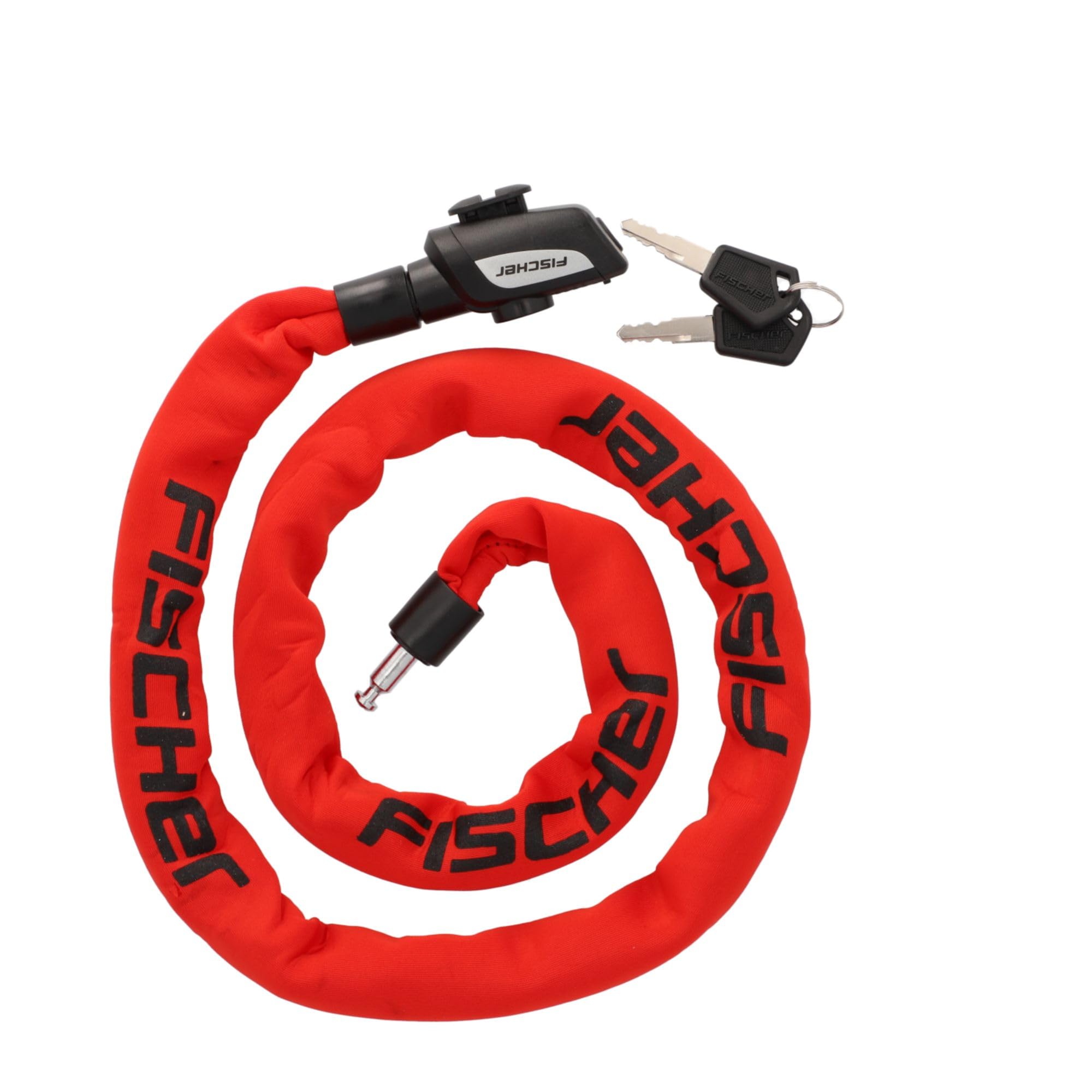 FISCHER Chaîne Antivol En Néoprène – 130 Cm X 6 Mm, Avec Clé, Housse Textile, Protège La Peinture, Compatible Support Fischer