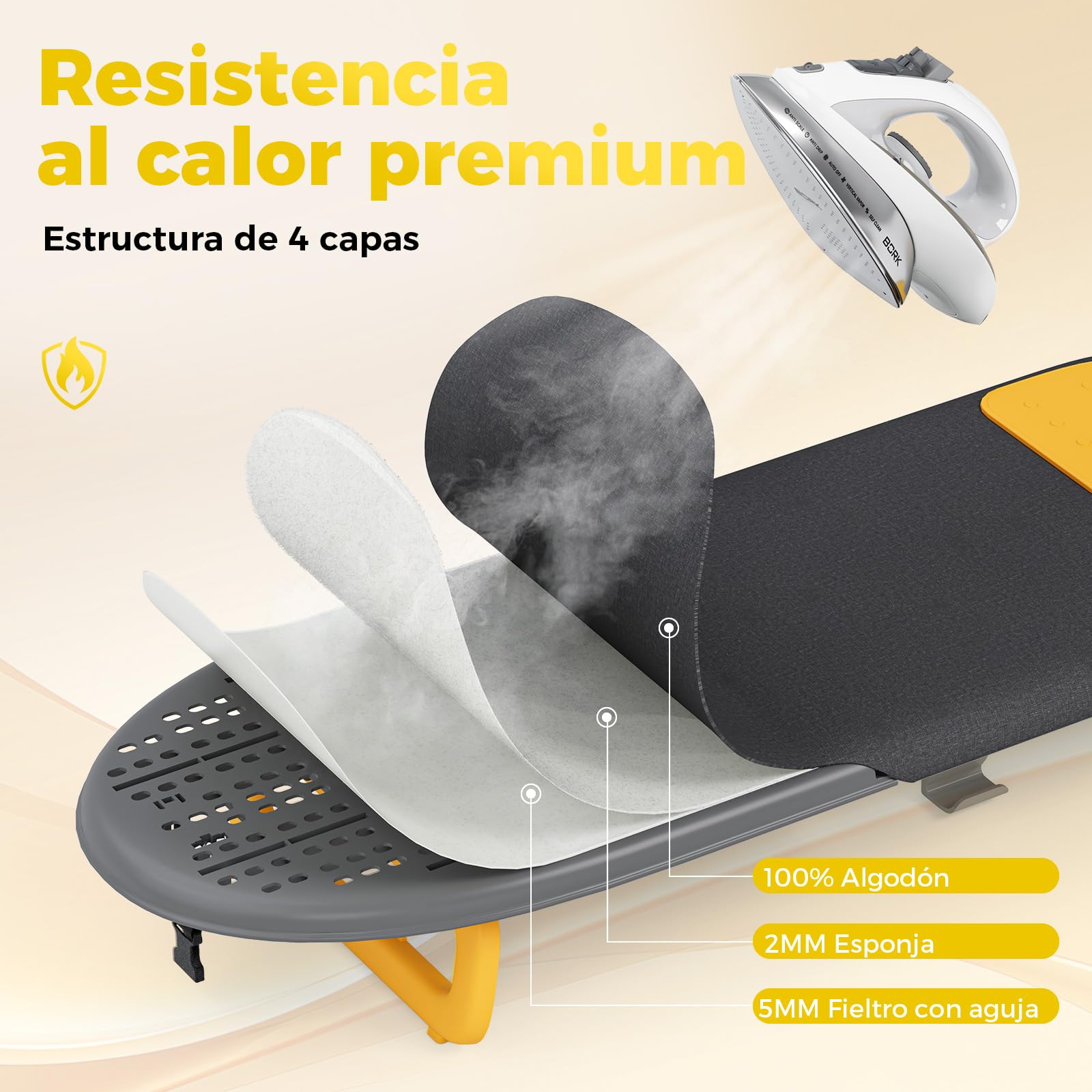 KINGRACK Tabla de Planchar Plegable, con Soporte, Negro | Plegable y compacta, fácil de guardar, ideal para viajes y dormitorios