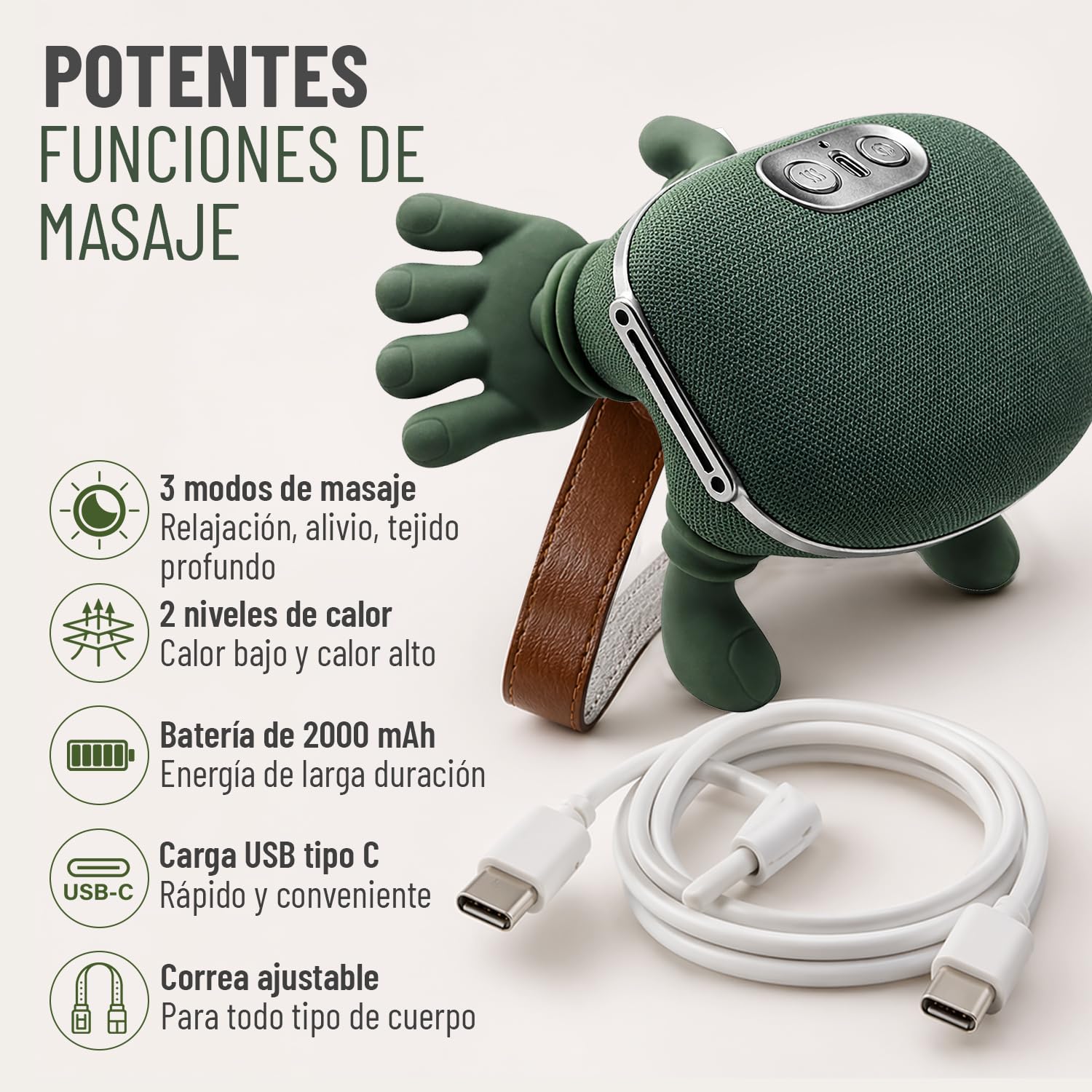 BeFit24 Masajeador Cervical 4D con Calor, Inalámbrico, Masajeador de Cuello, Hombros y Espalda, Alivio Rápido del Dolor y Contracturas, Relajación Profunda en Casa y Oficina, Ideal como Regalo