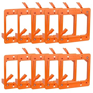 Low Voltage Mounting Bracket 2 Gang Multipurpose Drywall Mounting Wall Plate Bracket (Dual Gang, 10 Pack)