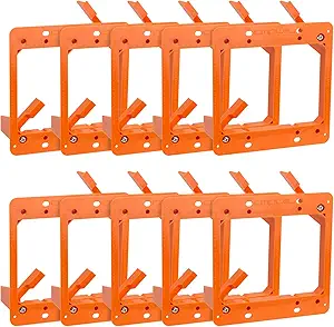 Cmple - Low Voltage Mounting Bracket 2 Gang Multipurpose Drywall Mounting Wall Plate Bracket  (Dual Gang, 10 Pack)