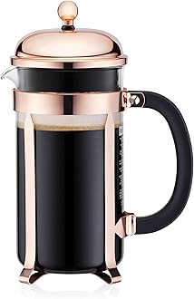 BODUM ボダム コーヒーメーカー コーヒープレス CHAMBORD シャンボール フレンチプレス コーヒーメーカー 1000ml カッパー ステンレスフィルター ガラスビーカー 浸漬式 コーヒー 【正規品】 11652-18