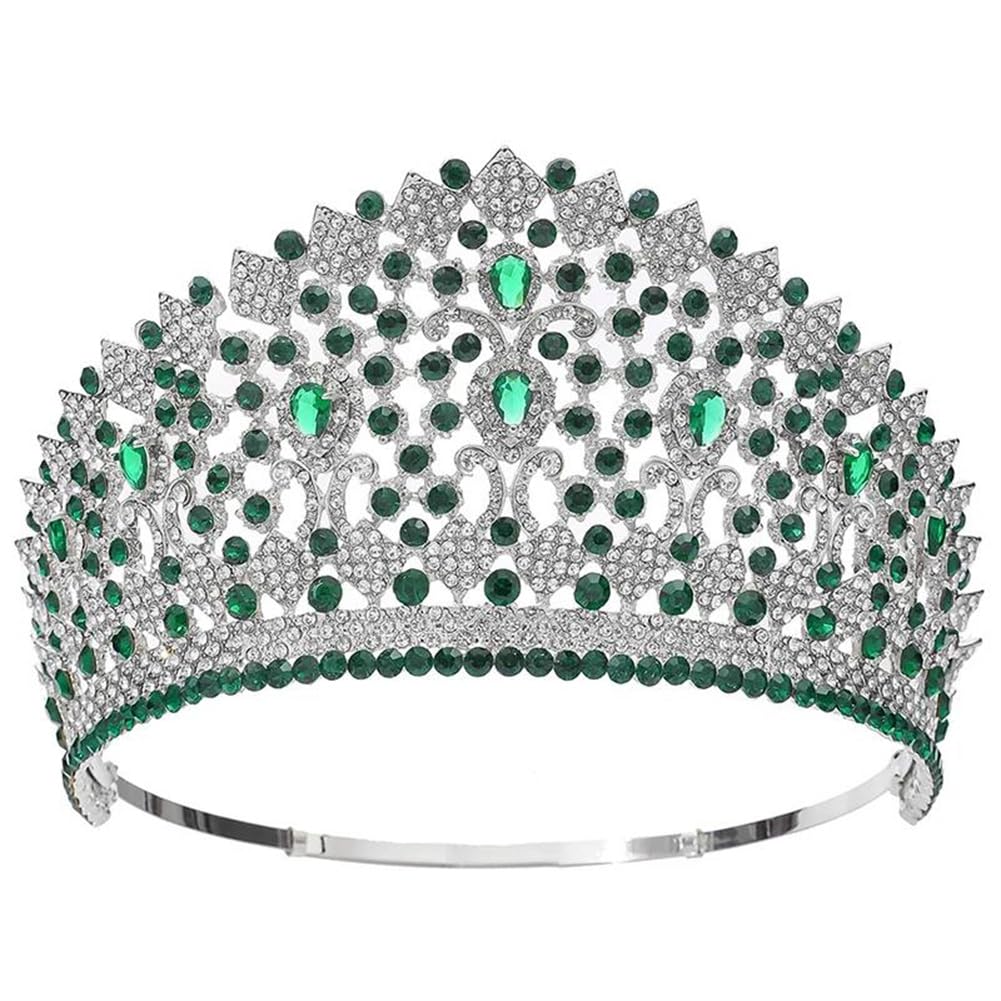 LNNSHX Frauen Big Diadem Tiaras Braut Kopfschmuck Hochzeit Braut Krone Festzug Haarschmuck