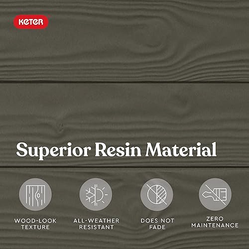 Miniatura 4 de Keter Westwood - Caja de almacenamiento grande de resina de 150 galones para muebles de patio, cojines de exterior, herramientas de jardín y Marrón