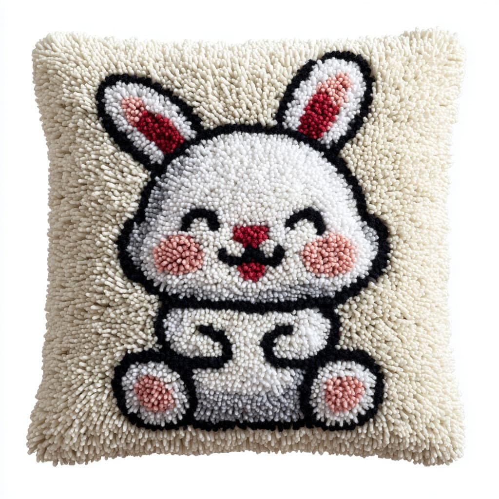 Henypt Latch Hook Cushion Kits Rabbit