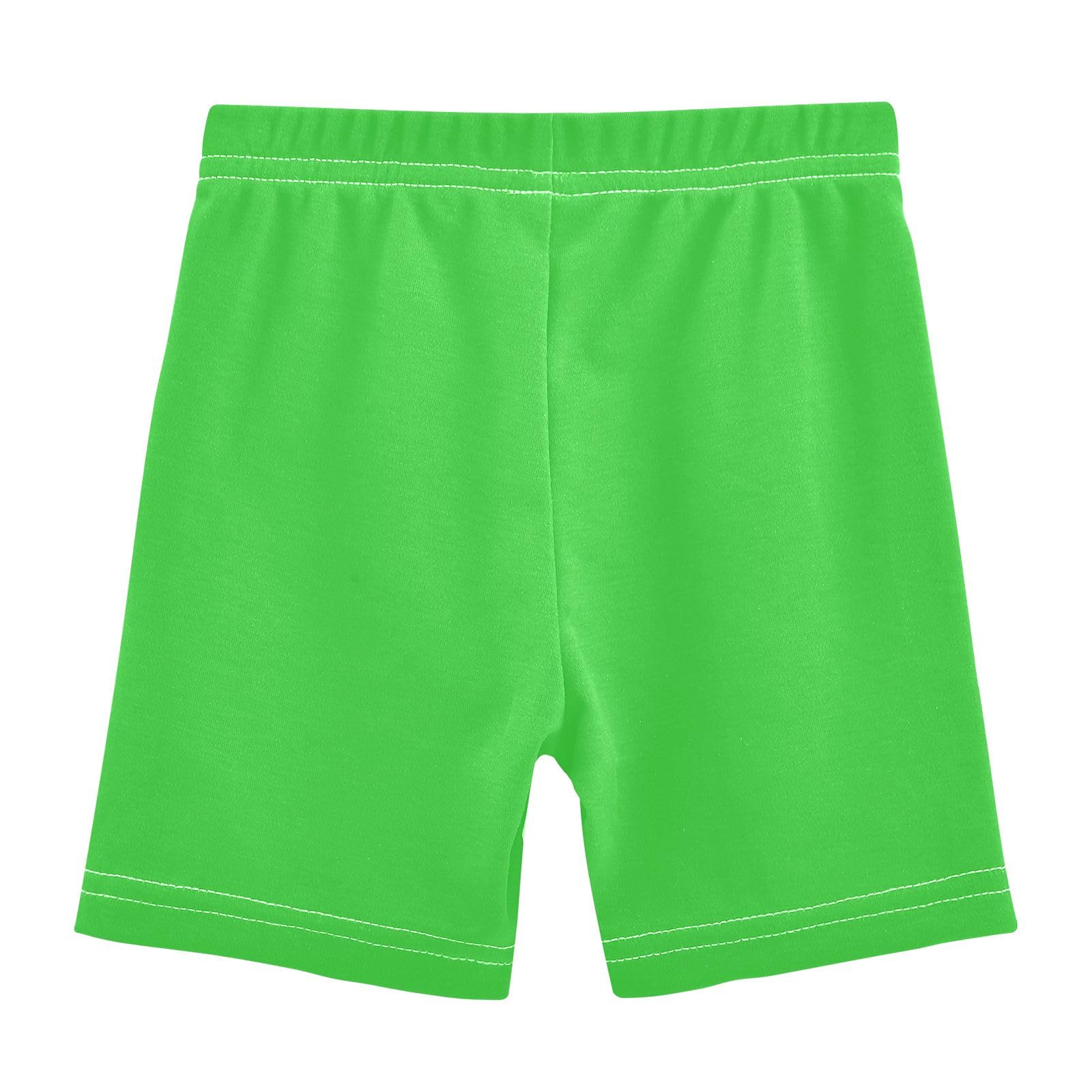 CHIFIGNO Girls' Bike Shorts Lime Green Cartwheel Shorts Breathable Under Dress Dance Short Girls Clothes Size 6