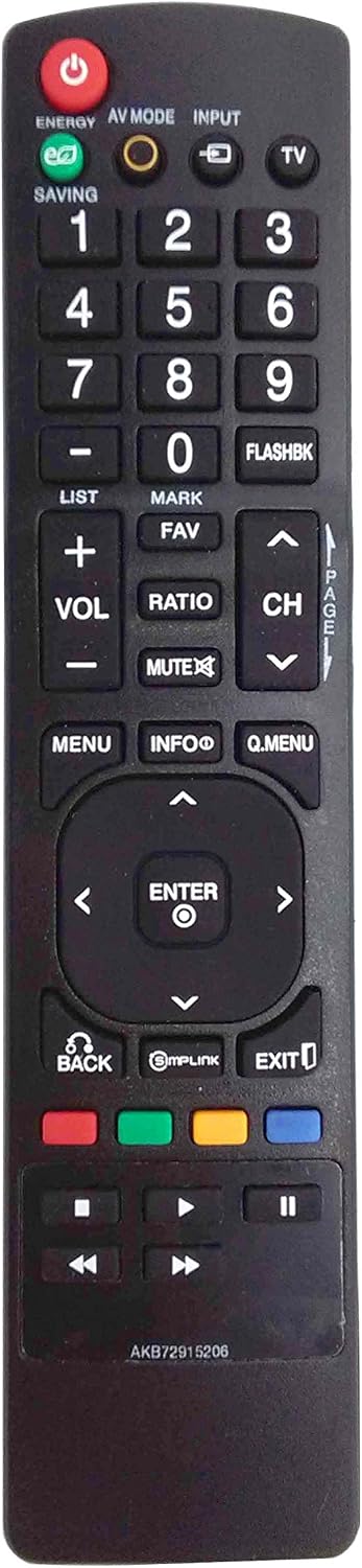 AKB72915206 Replace Remote fit for LG LCD LED TV 32LD450 47LD450 26LE5300 55LD520 19LD350 42LE5300 42LE7300 47LD420 32LD450UACUSWLH 32LD450UACUSWLHO 32LE5300UCAUSDLUR