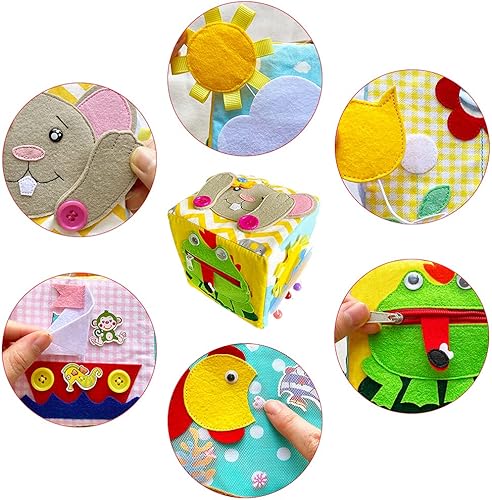 Miniatura 2 de MOVEBO - Cubo suave para el desarrollo del bebé, juguete táctil para bebés de 0 años, bloques suaves para bebés, cubo sensorial silencioso, idea de