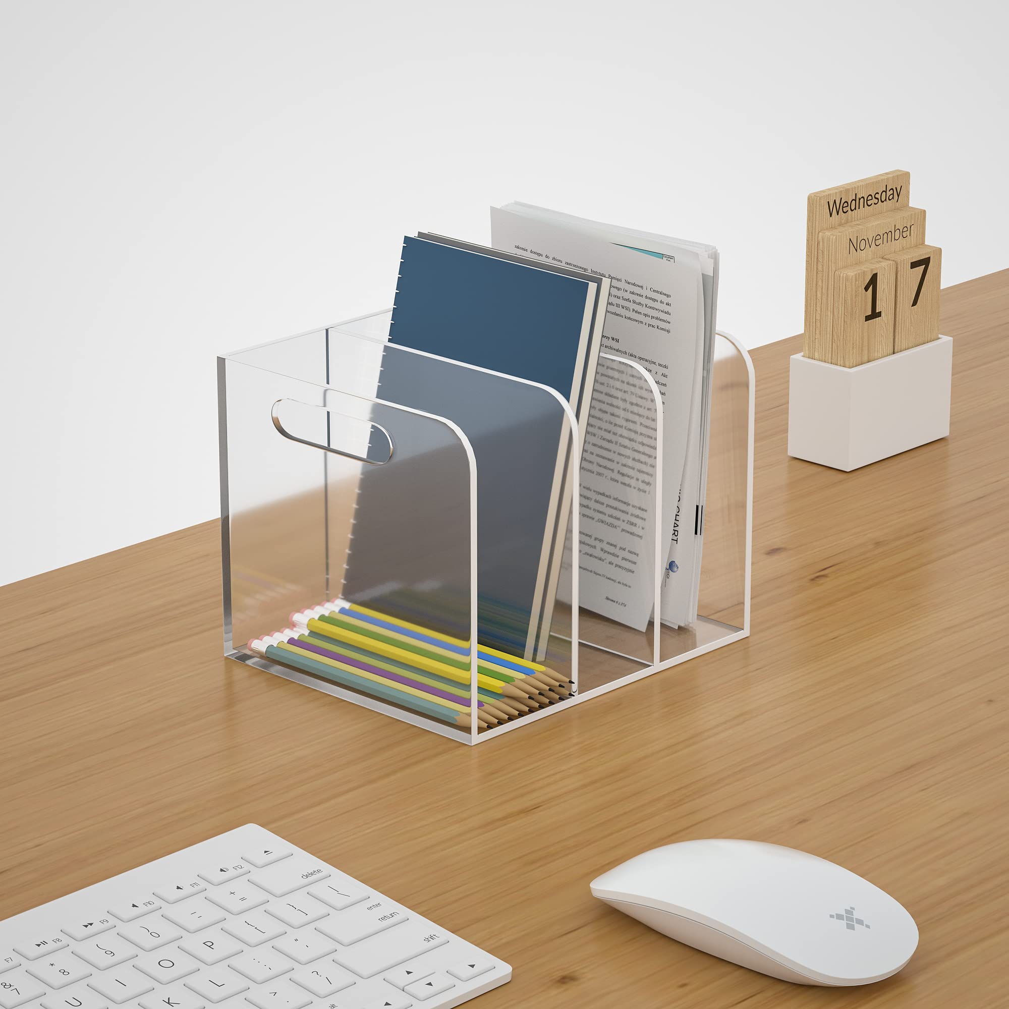 Buy Dingelex Acrylic Magazine File Holder Rack Desk File Organizer