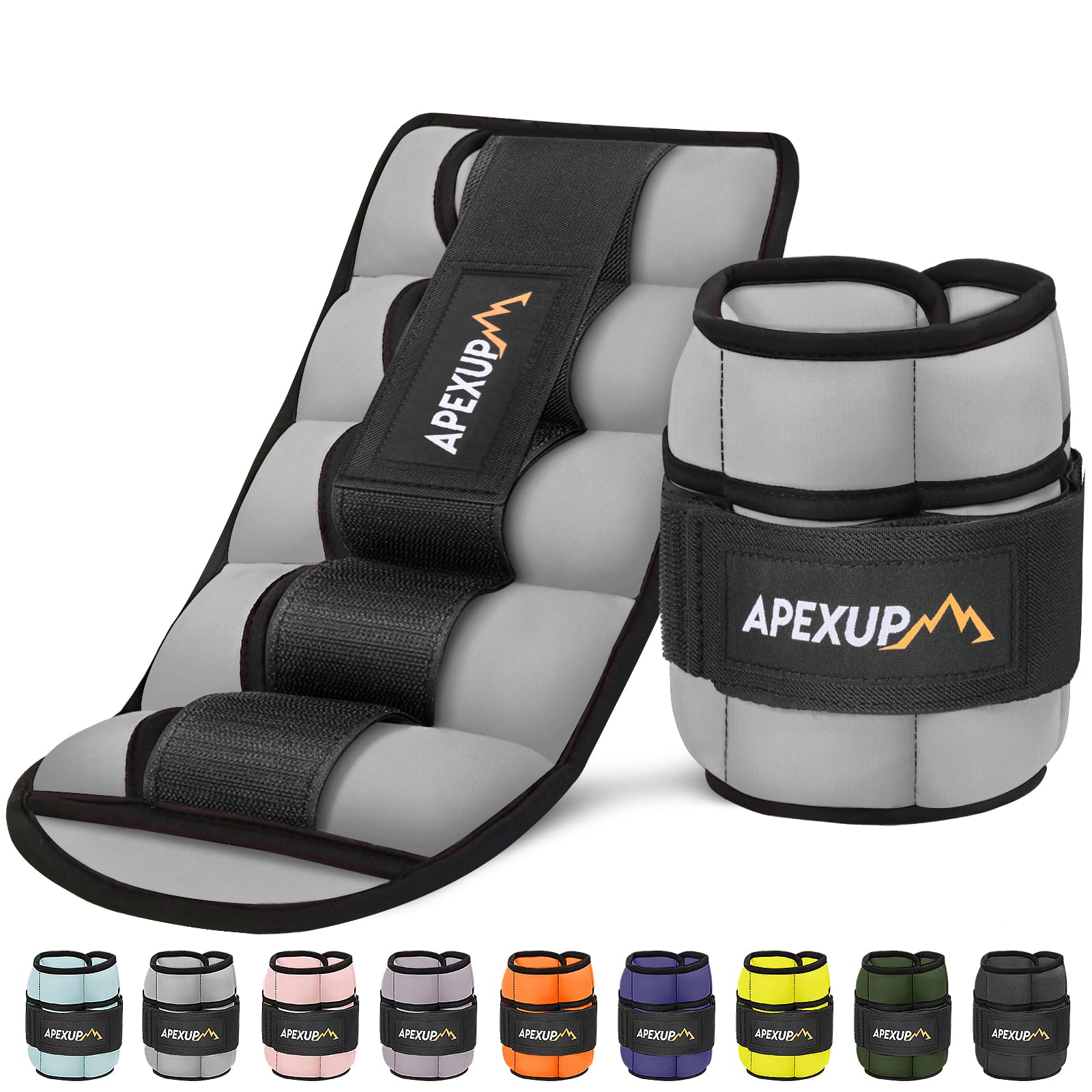 APEXUP Adjustable Ankle Weights for Women and Men, Modularized Leg Weight Straps for Yoga, Walking, Running, Aerobics, Gym, Physical Therapy