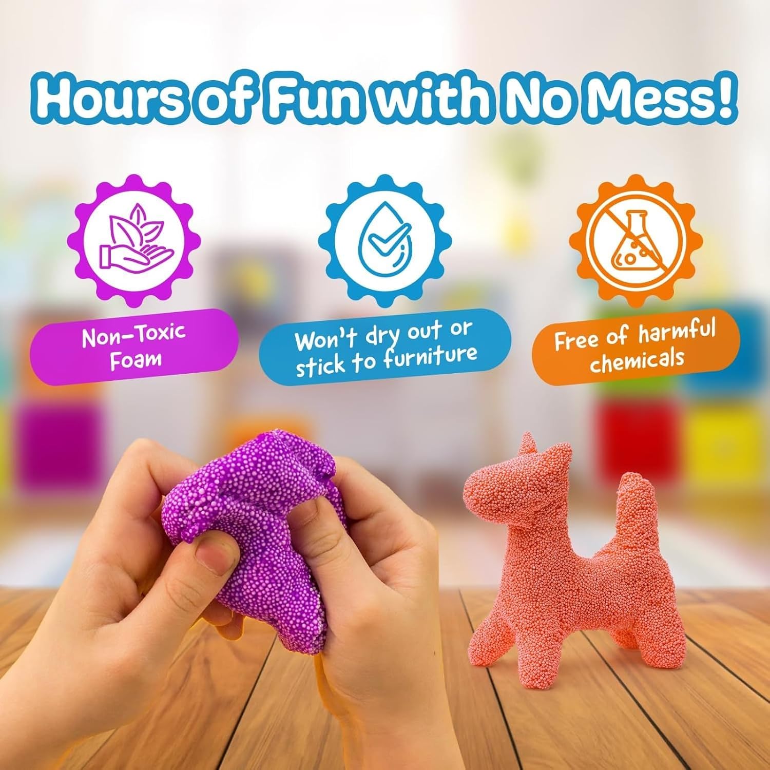 IMPRESA Monkey Foam Giant Foam Blocks - 10-Pack - Calming Sensory Play & Sensory Toys for Kids - Squishy Molding & Creative Toys - Fidget Gear for Basket - Ages 3+ image 5