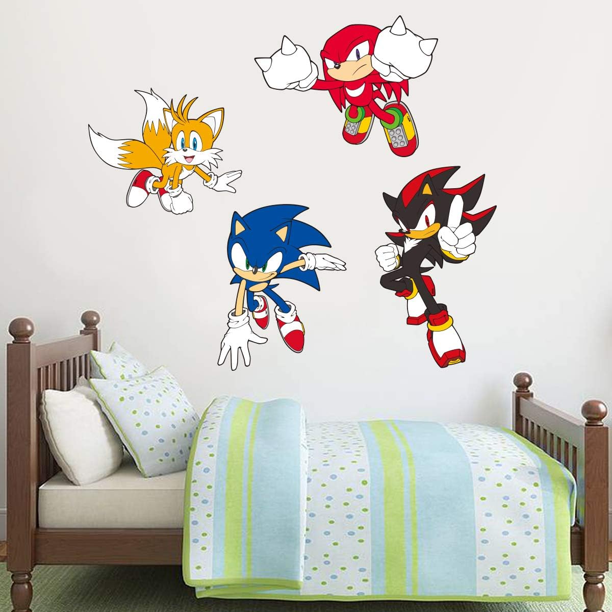 Beautiful Game Sonic The Hedgehog Wall Sticker - Sonic, Tails, Knuckles and Shadow Wall Stickers Vinyl Art Decals (120cm x 40cm)