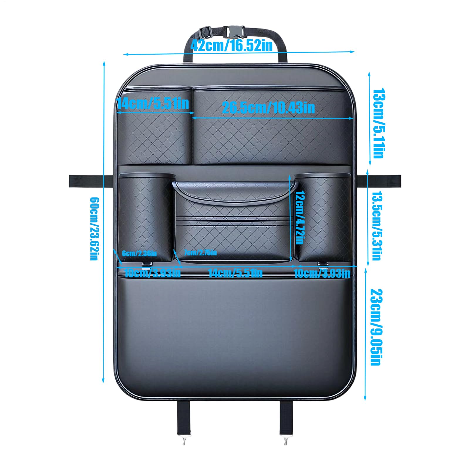 Organizzatore Auto Sedile Posteriore Grande Capacità Da Viaggio | Organizzatore Posteriore Con Paracalci Per Rimorchio Camper Camion Berlina Pick-up Tablet Giochi Snack