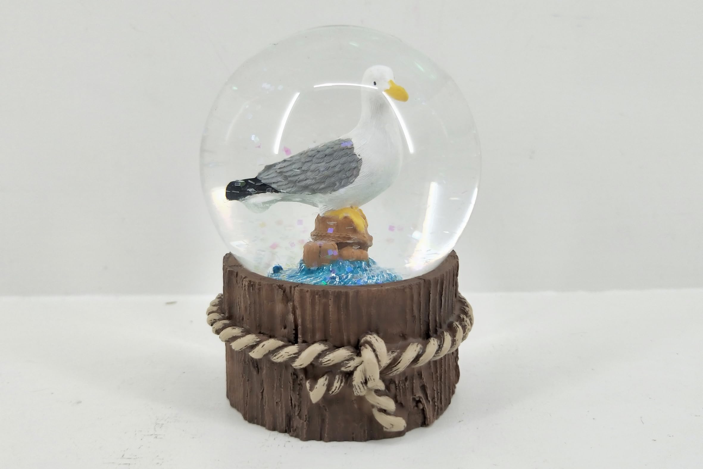 Cornelißen Multicolor Glitter Ball Seagull Height 9 Cm Animal Snow Miniature Shaker Glass Ball
