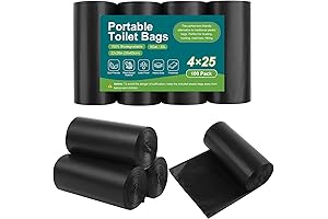 100 Pack Portable Composting Toilet Bags: Biodegradable Camping Potty Bags