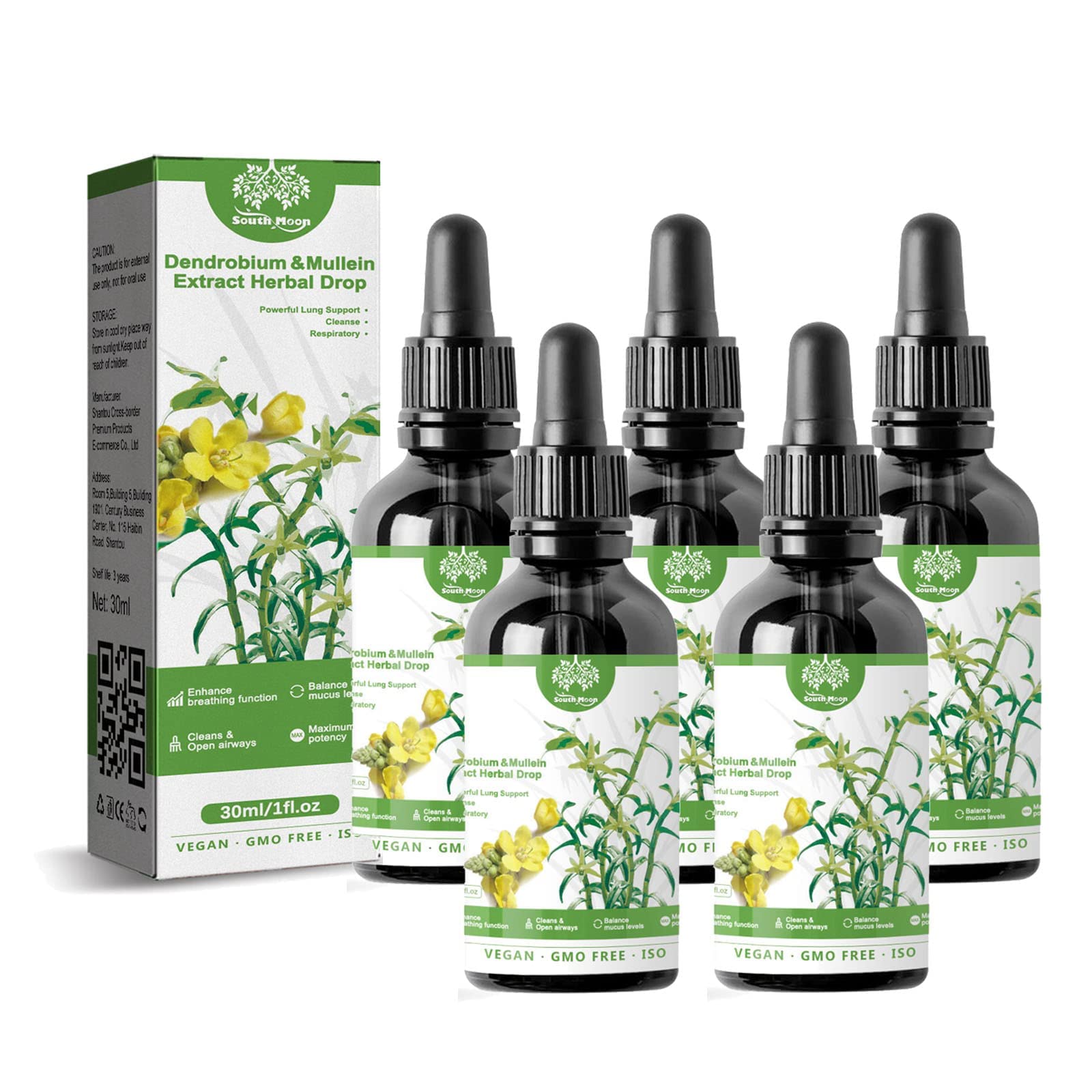 ClearBreath Dendrobium ekstrakt z mulleiny – silne wsparcie płuc oraz oczyszczanie i oddychanie ziołowe serum płuc