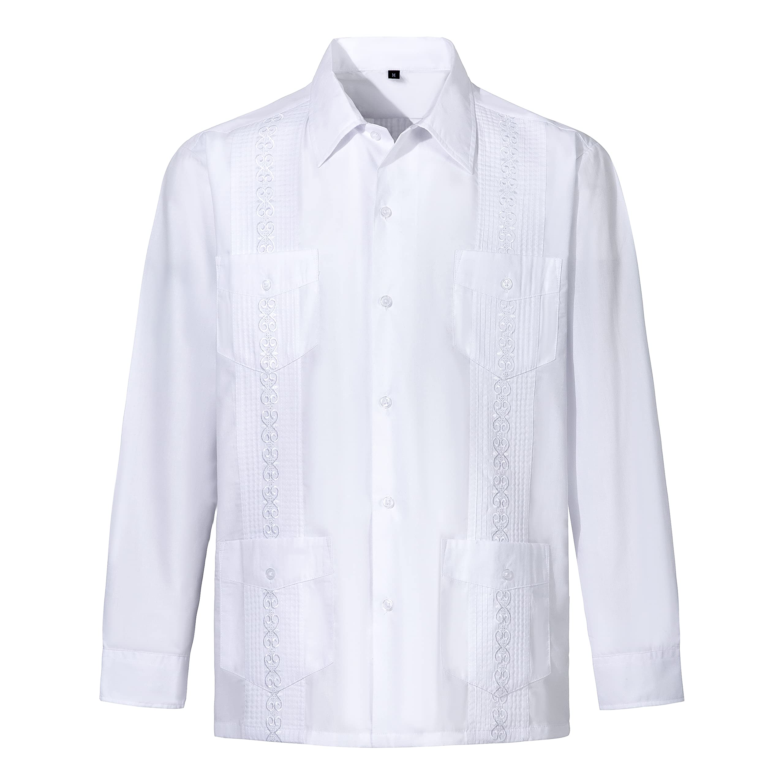 Camisas guayabera de manga larga para hombre, camisas cubanas
