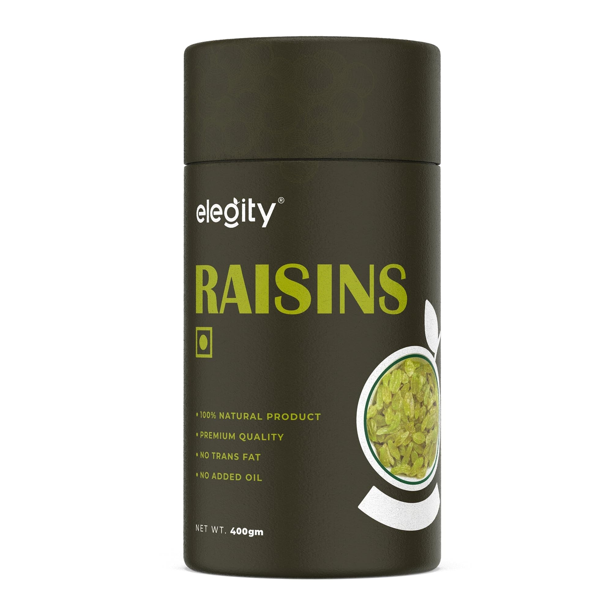 Elegity Plain Seedless Green Raisins Papertube 400 gm | 100% Natural Dried Grapes (Kishmish) | Nutritious, Delicious & Healthy Snack | Source of Fibre in Nuts | No Preservatives in Dry Fruit (B0CMTSXPJ5) Amazon Price History, Amazon Price Tracker