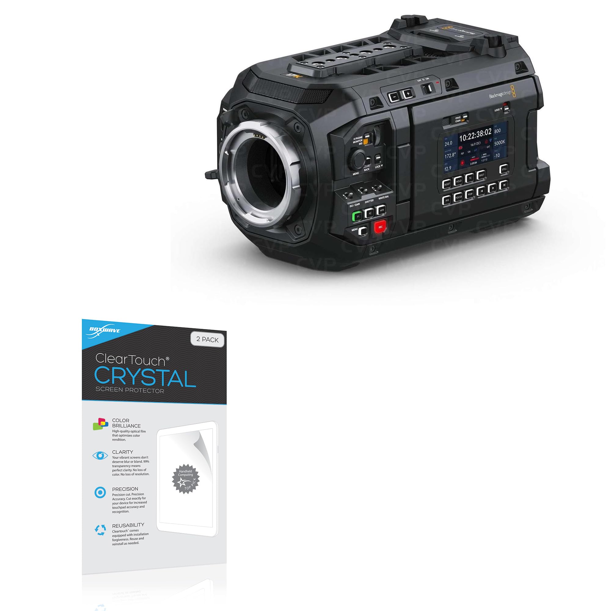 BoxWave Screen Protector Compatible with Blackmagic URSA Cine 17K 65 - ClearTouch Crystal (2-Pack), HD Film Skin - Shields from Scratches