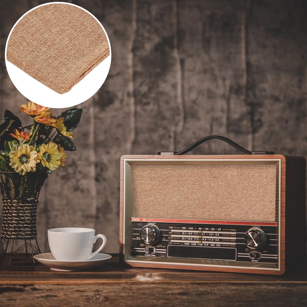 OLYCRAFT Tessuto di Lino Beige 50x146 cm per Altoparlanti Stereo Resistente Alla Polvere Sostituzione per Palcoscenico Armadio Multimediale KTV e Riparazione