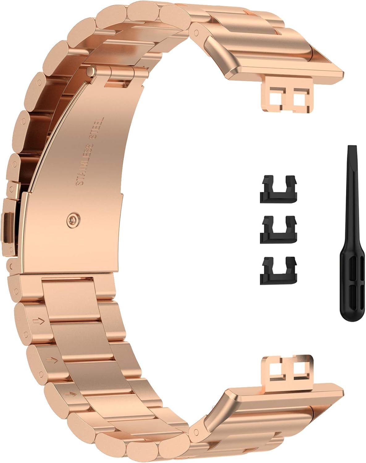 MIJOBS Strap Compatible for Huawei Watch Fit Metal Straps, Stainless Steel Metal Watchband for Huawei Watch Fit & Huawei Watch Fit Elegant & Huawei Watch Fit New, Huawei Watch Fit Accessories - Image 4