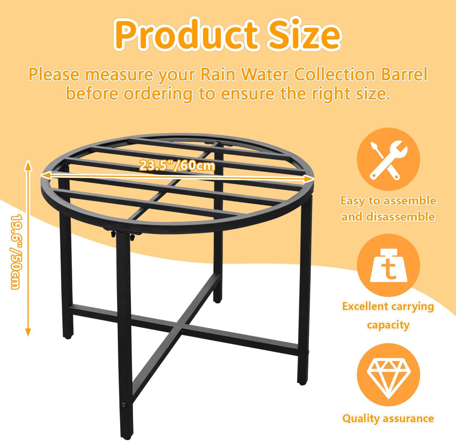 Stainless Steel Rain Barrel Stand Rain Water Collection Barrel Stand
