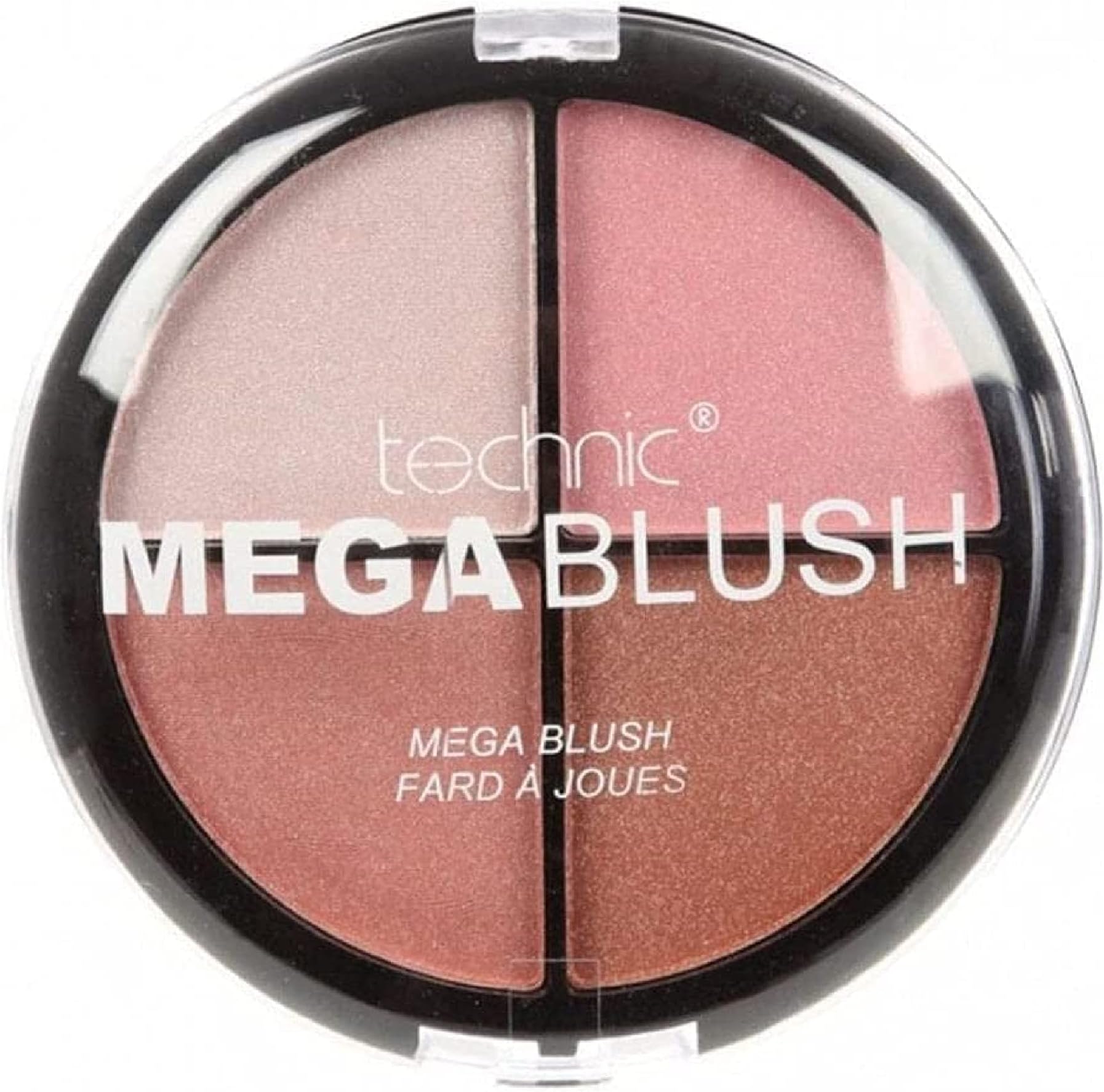 Mega Blush 4-in-1 Compact - 4 Buildable, Pressed Powder, Highly Pigmented Blusher Shades To Mix & Match For A Fresh & Radiant Face Makeup Look. 14.4g