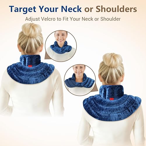 Miniatura 2 de Comfytemp Almohadilla térmica para microondas para cuello y hombros, calentador de cuello para aliviar el dolor, cervical, 2.82 libras, ajustable,