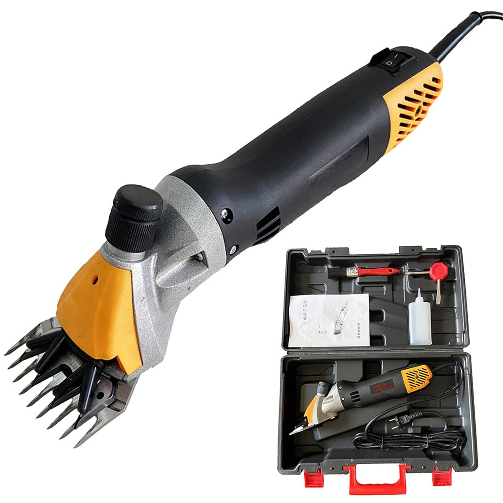Cortapelos eléctricos para ovejas, Tijeras for ovejas, cortadoras eléctricas de 380 W, máquina profesional de esquila de ganado for granja, Kit de aseo, corte de pelo de animales para Perros Gato Cabr