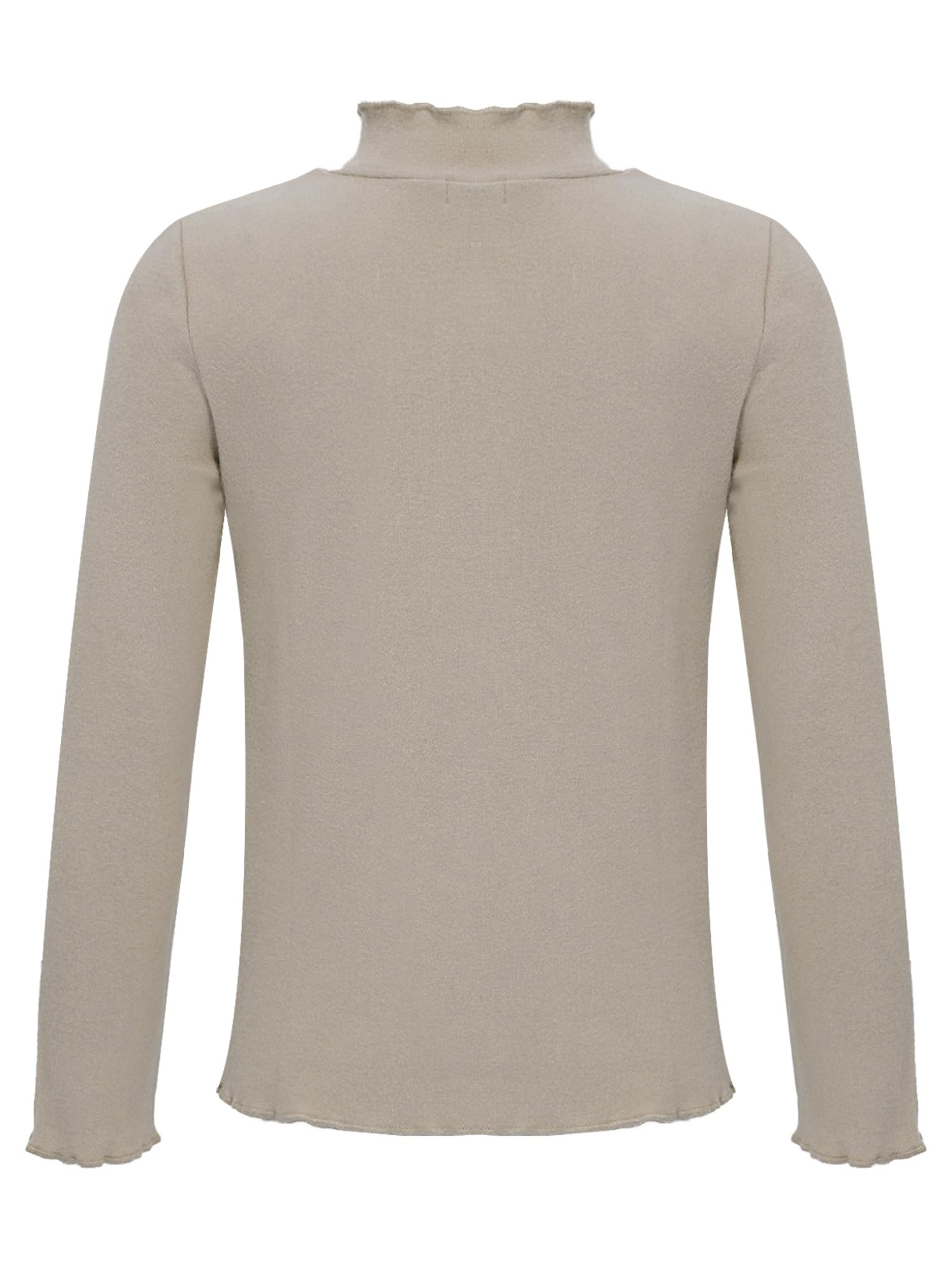 Jan Jean Kids Girls Boys Pullover Tops Undershirts Slim Fit Basic Layering T Shirt Long Sleeve Tees Plain Tunic Blouse Khaki 2-3 Years